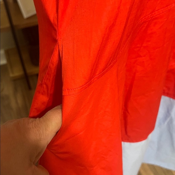 Lee Mathews Wendy Shirt Dress Red Blue Colorblock Cotton Oversized Size 3 8-10 - Picture 4 of 12